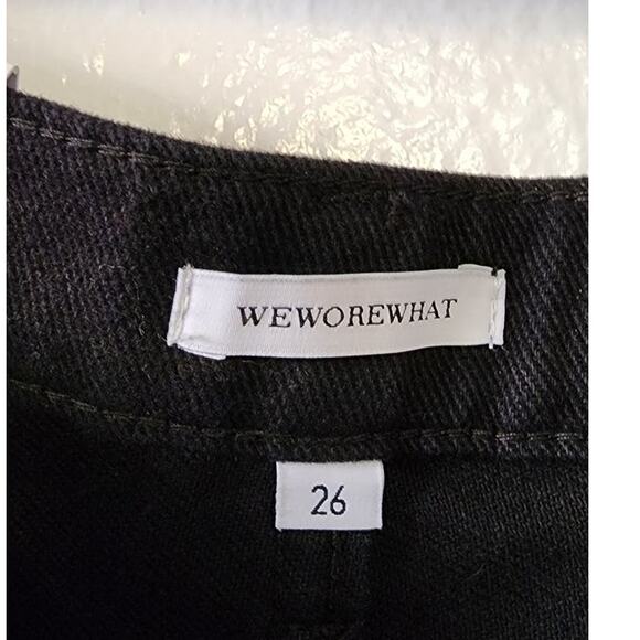 WeWoreWhat The Danielle Crystal Straight Jeans Black 26 NEW FLAWED - Picture 5 of 13